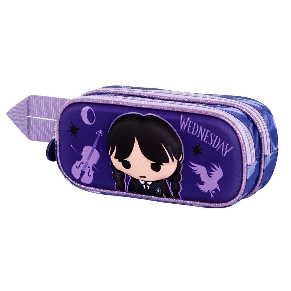 Trousse à crayons 3D Wednesday Chibi-Double, Lilas