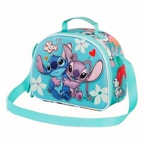 Disney Lilo y Stitch Love-Bolsa Portamerienda 3D, Turquesa