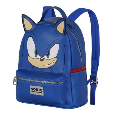 Sega-Sonic Face-Heady Backpack, Blue