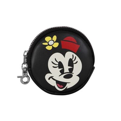 Portamonete Disney Minnie Mouse con faccia-biscotto, nero