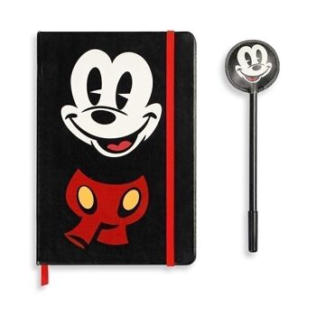 Disney Mickey Mouse Face-Coffret cadeau avec journal et stylo tendance, noir 2