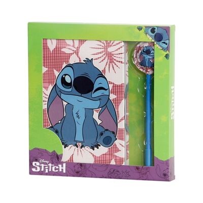 Disney Lilo and Stitch Maui-Gift Box with Diary and Fashion Pen, Pink