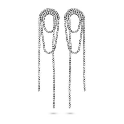 Statement Drop Earrings With Zirconia