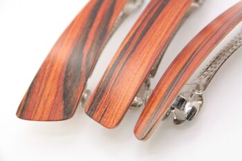 Barrette à cheveux en bois, taille régulière (83mm), "Rosewood" 3