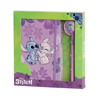 Disney Lilo e Stitch Confezione regalo Stitch & Angel con diario e penna alla moda, lilla