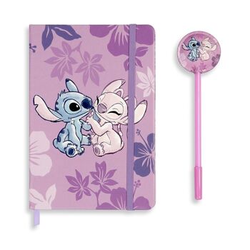 Disney Lilo et Stitch Stitch & Angel-coffret cadeau avec journal et stylo tendance, lilas 2