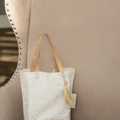 Fabric Gift Bags Tote Style - Vanilla Confetti (Medium)