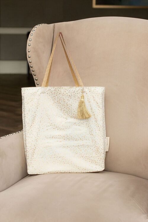 Fabric Gift Bags Tote Style - Vanilla Confetti (Large)