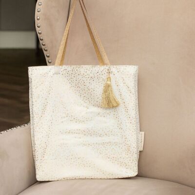 Fabric Gift Bags Tote Style - Vanilla Confetti (Large)