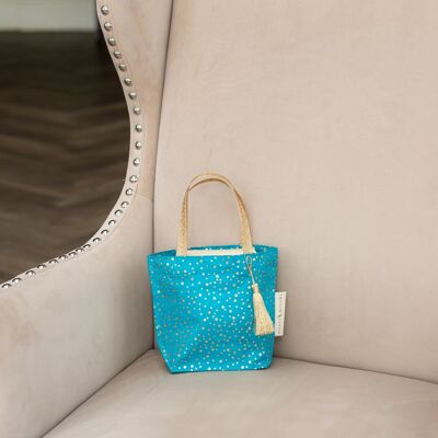 Bolsas de regalo de tela estilo tote - Confeti turquesa (pequeño)