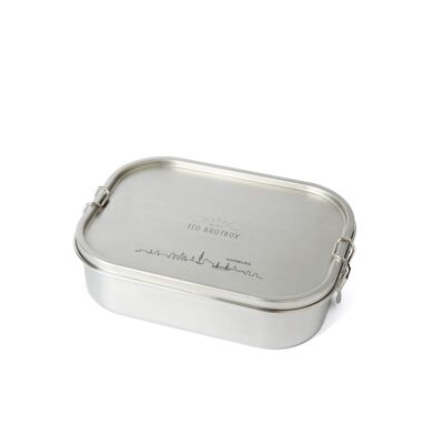 Bento Flex+ - lunch box made of stainless steel with 1.3 L capacity and flexible divider - Hamburg Edition