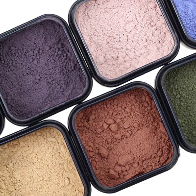 Eyeshadow / eye shadow, purely mineral powder, plastic-free and refillable in a practical powder compact, certified natural cosmetics according to Cosmos Natural