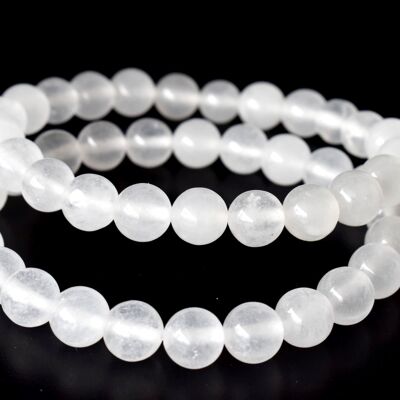 White Agate Bracelet, Crystal Bracelet (Concentration and Trauma)