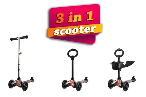 3 in 1 Multicolor Scooter Rigid and safe