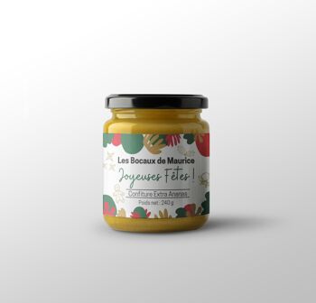 Confiture Extra Ananas 240G édition Noël - Les Bocaux de Maurice