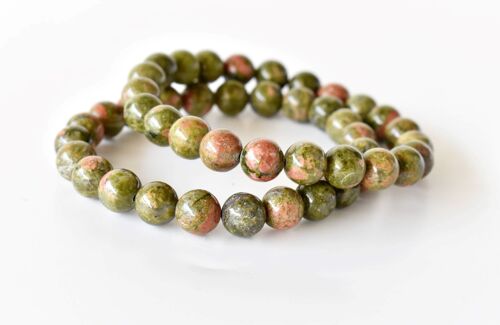 Unakite Bracelet, Crystal Bracelet (Vision and Inner Peace)