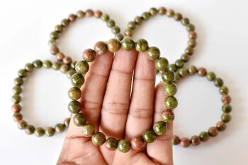 Unakite Bracelet, Crystal Bracelet (Vision and Inner Peace) 10