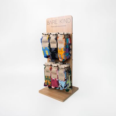 Unidad de exhibición de mostrador de calcetines de doble cara para 84 pares | punto de venta