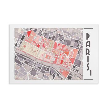 Cartes Postales illustrées Plan des arrondissements de PARIS 2