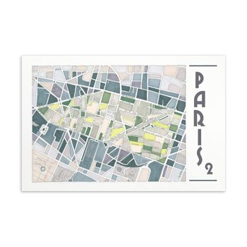Cartes Postales illustrées Plan des arrondissements de PARIS 3
