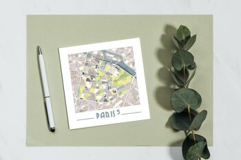 Cartes Postales illustrées Plan des arrondissements de PARIS 6