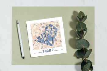 Cartes Postales illustrées Plan des arrondissements de PARIS 7