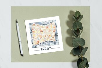 Cartes Postales illustrées Plan des arrondissements de PARIS 10
