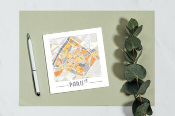 Cartes Postales illustrées Plan des arrondissements de PARIS 16