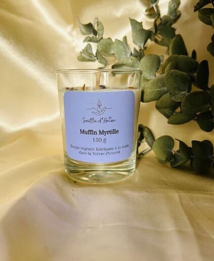 Blaubeer-Muffin-Kerze