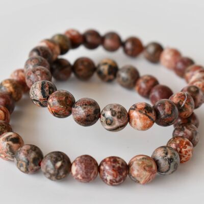 Leopardskin Jasper Bracelet, Crystal Bracelet (Leadership and Chakra Cleansing)