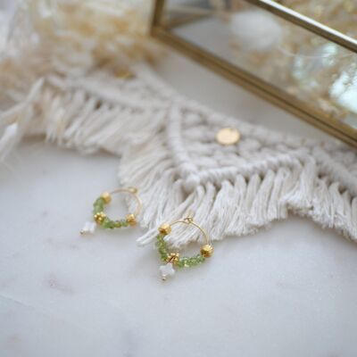 Subhi peridot and mother-of-pearl earrings