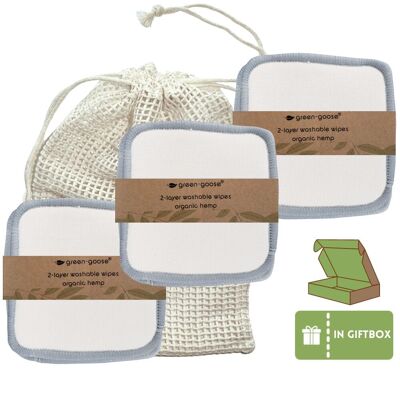 Dischetti di cotone riutilizzabili Green Goose | 15 pezzi | In confezione regalo | Macchia