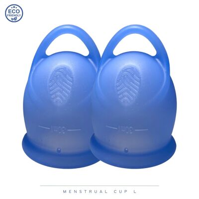 green-goose Menstruatie Cup L | 2 Stuks | Blauw