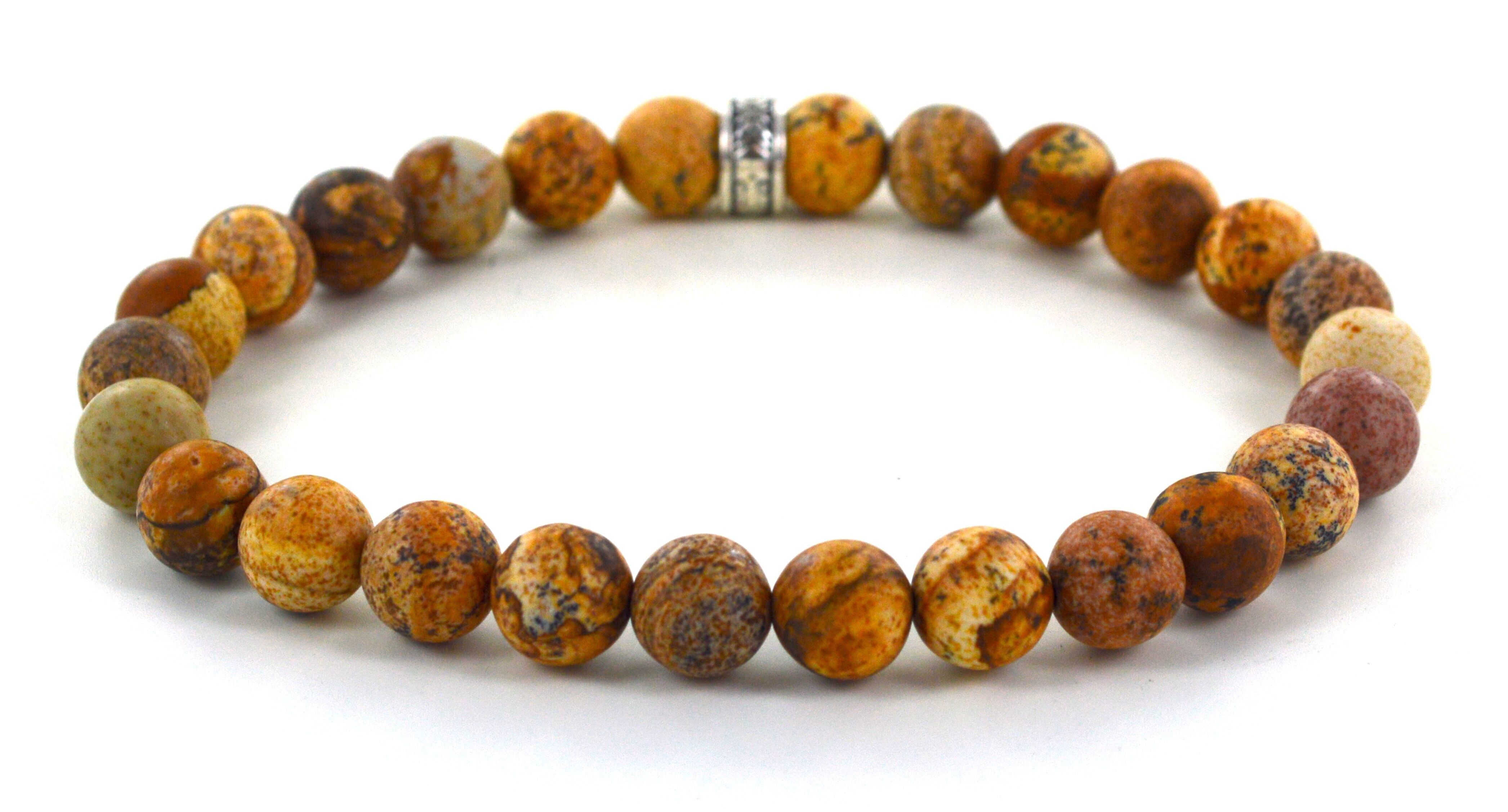 Bracciale in pietra naturale di diaspro beige