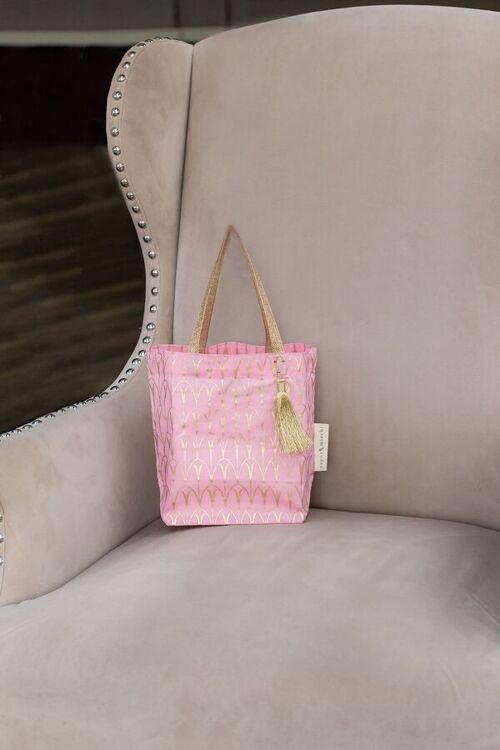 Fabric Gift Bags Tote Style - Marshmallow Art Deco (Medium)