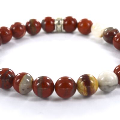 Bracelet en pierre naturelle jaspe rouge