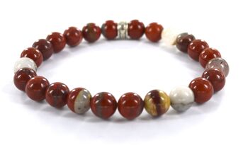 Bracelet en pierre naturelle jaspe rouge