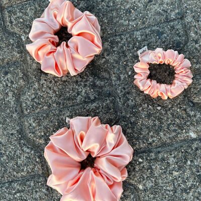 Peach Satin Scrunchie