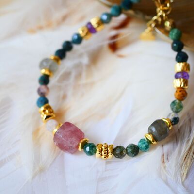 Bracciale Jasmit in agata indiana, quarzo ciliegia