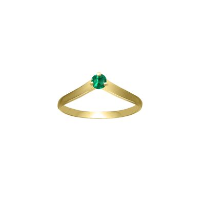 Victoria Emerald Solitaire - 3 mm - 18 kt Yellow Gold