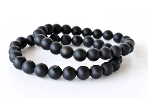 Matt Black Onyx Bracelet, Crystal Bracelet (Focus and Growth)