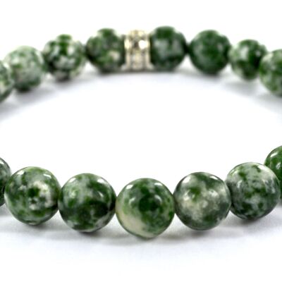 Bracelet en pierre naturelle agathe verte arbre