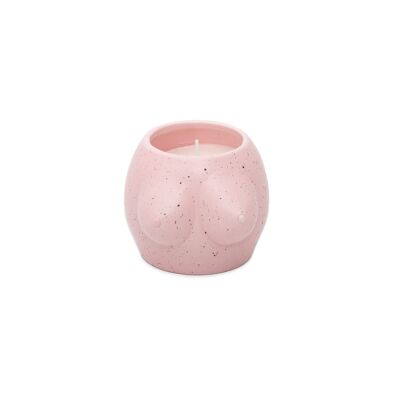 PINK TITS LARGE CANDLE - HAND PAINTED HF