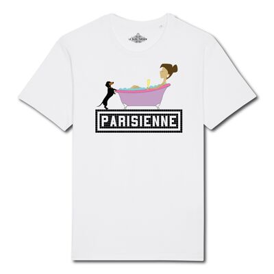 T-shirt stampata Parisienne - Bath - Bianco