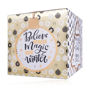 Calendrier de l'Avent WINTER MAGIC dans une boîte en forme de cube - cosmétiques et produits de soins décoratifs 4