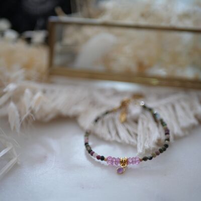 Karishma tourmaline bracelet, pink topaz