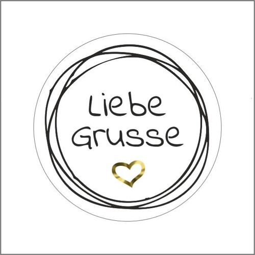 Liebe Grusse - wish label - roll of 500 pieces