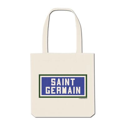 Saint Germain bedruckte Tragetasche – Ecru