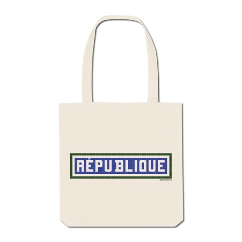 Tote Bag Imprimé République - Ecru