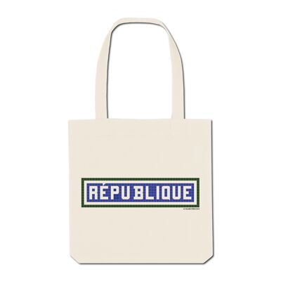 Tragetasche mit Republic-Print – Ecru